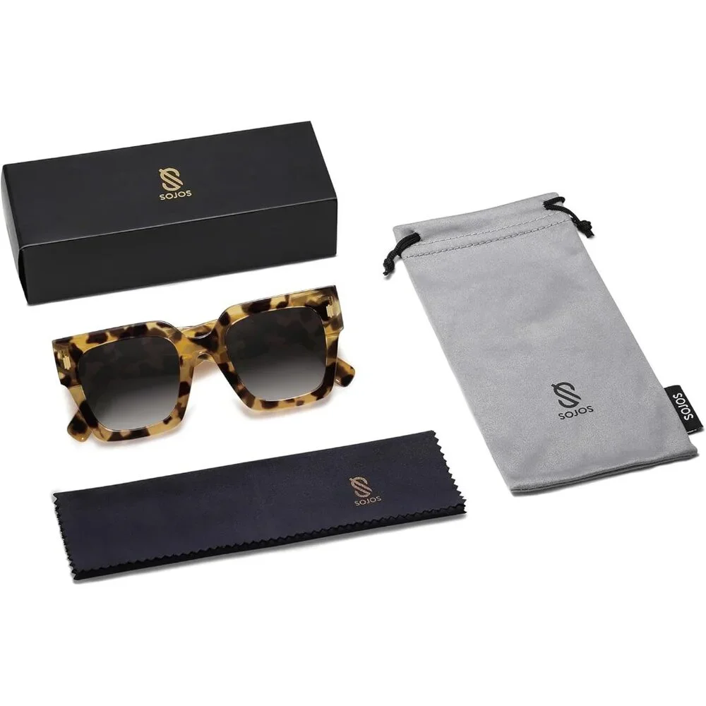 Women's Yellow Luxury Large Vintage Oversized Square Eyes Protecting Sunglasses